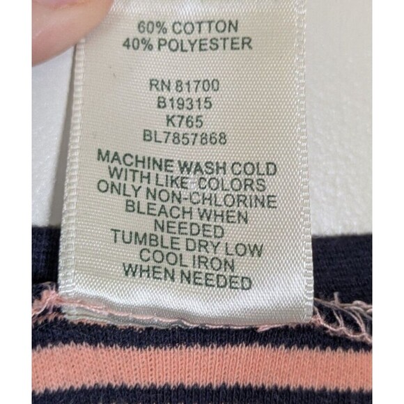 Blair Women's Blue Pink Asymmetrical Hem Striped 3/4 Sleeve Tshirt Size Medium - Picture 5 of 8